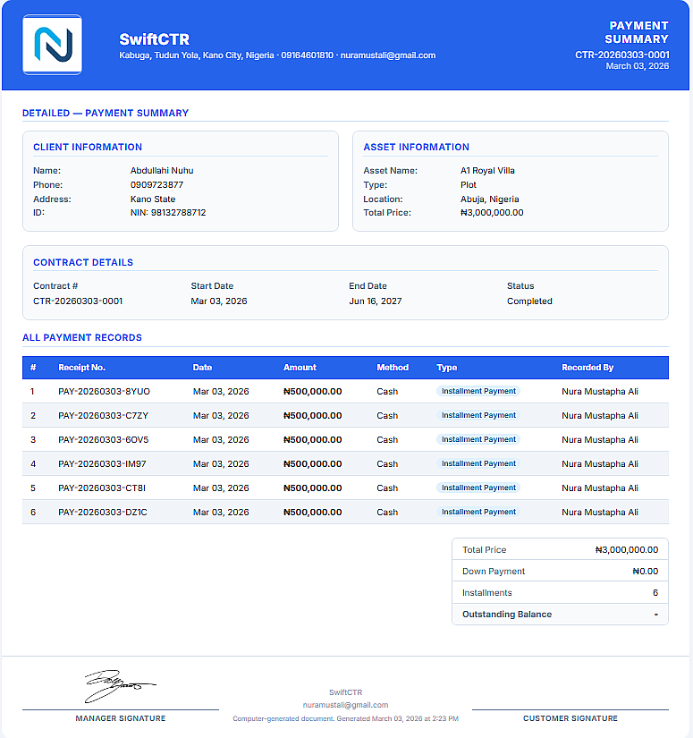 SwiftCTR - Installment Management System screenshot 4