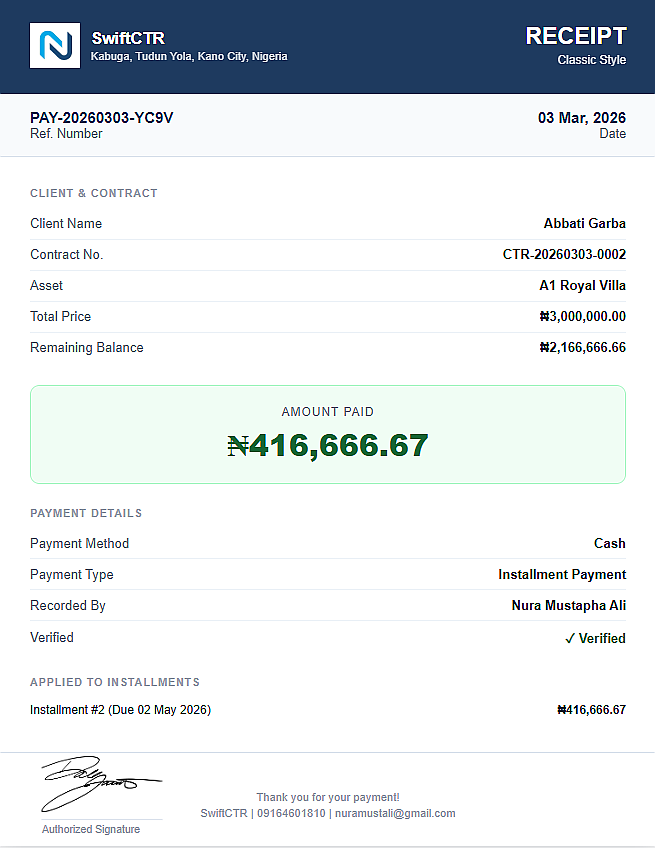 SwiftCTR - Installment Management System screenshot 5