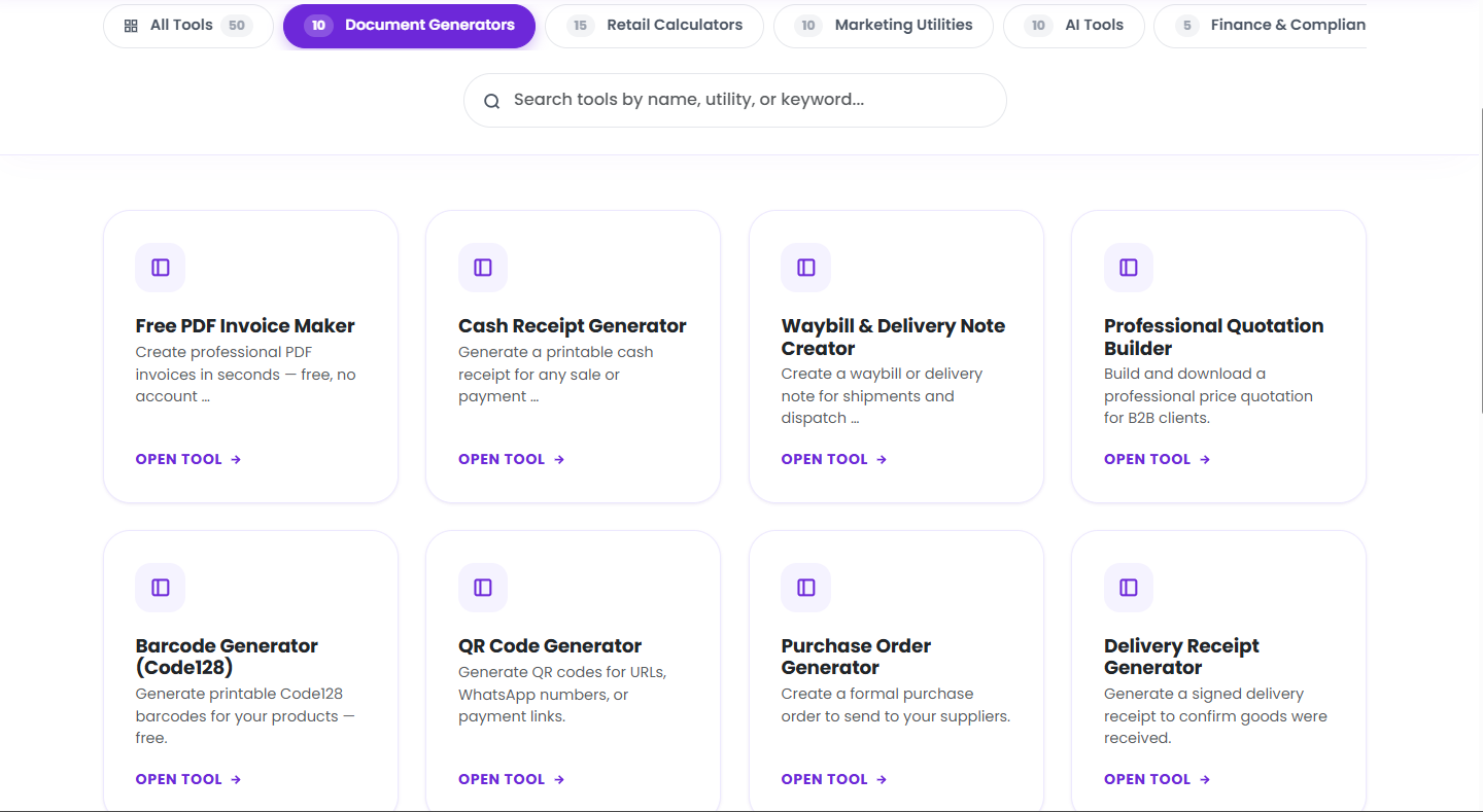 Free Business Utilities for Nigerian Retailers screenshot 1